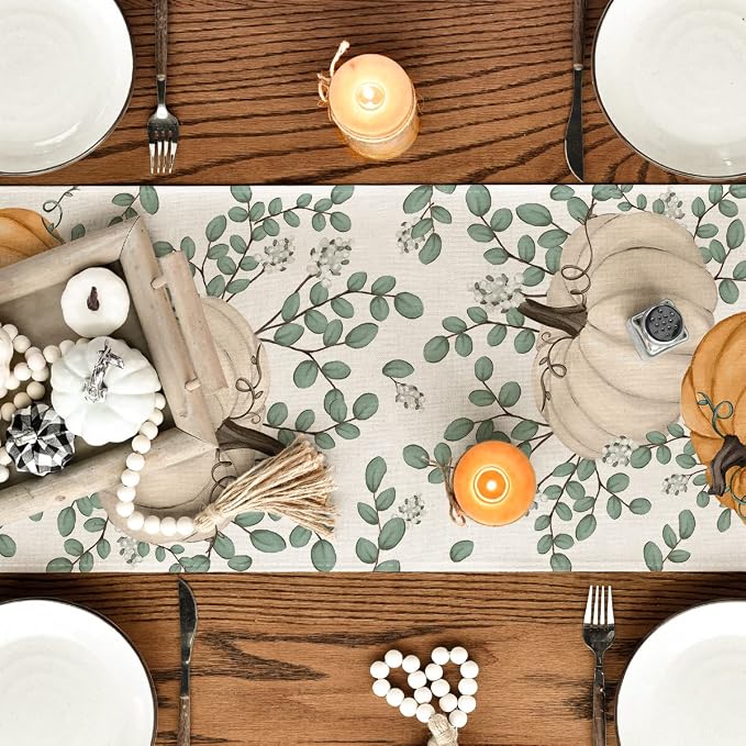 Artoid Mode 210 GSM Fall Table Runner 13x60 Inch Home Party Decor | Orange - Image 4