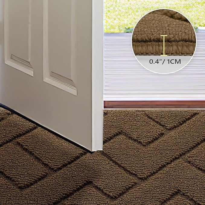 hicorfe Indoor Doormat, Front Back Door Mat TPR Backing Non Slip Mats 20"x32" - Image 4