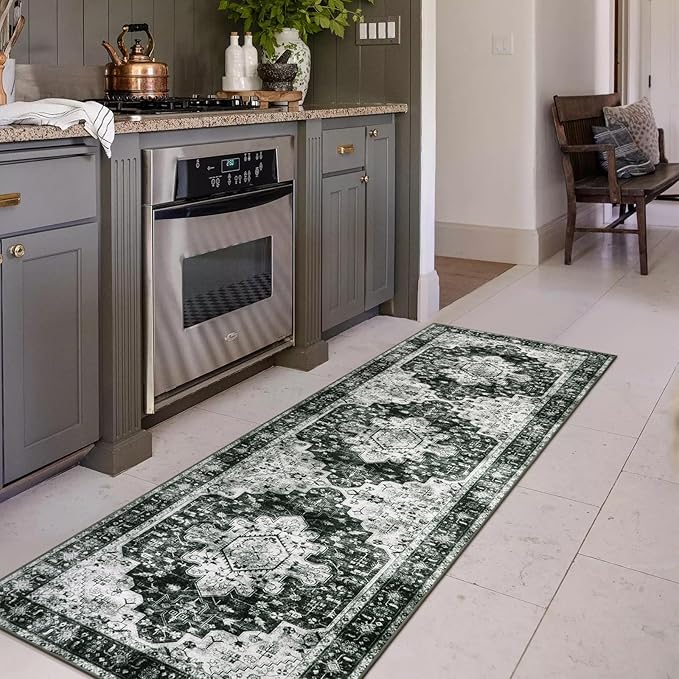 Moynesa Ultra-Thin Washable Vintage Runner Rug by Moynesa