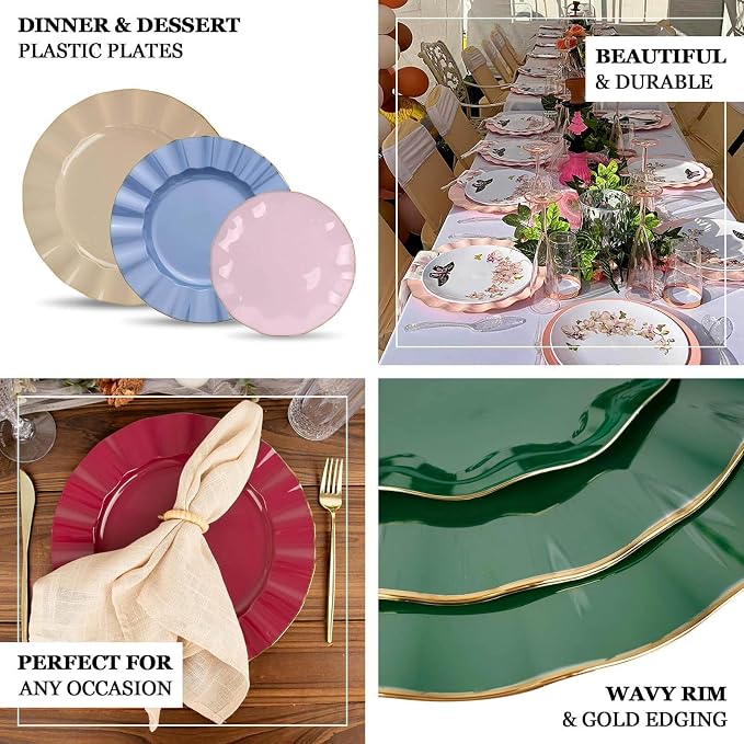 Efavormart 10 Pack | Hunter Emerald Green 6" Round Plastic Dessert Salad Plates - Image 4
