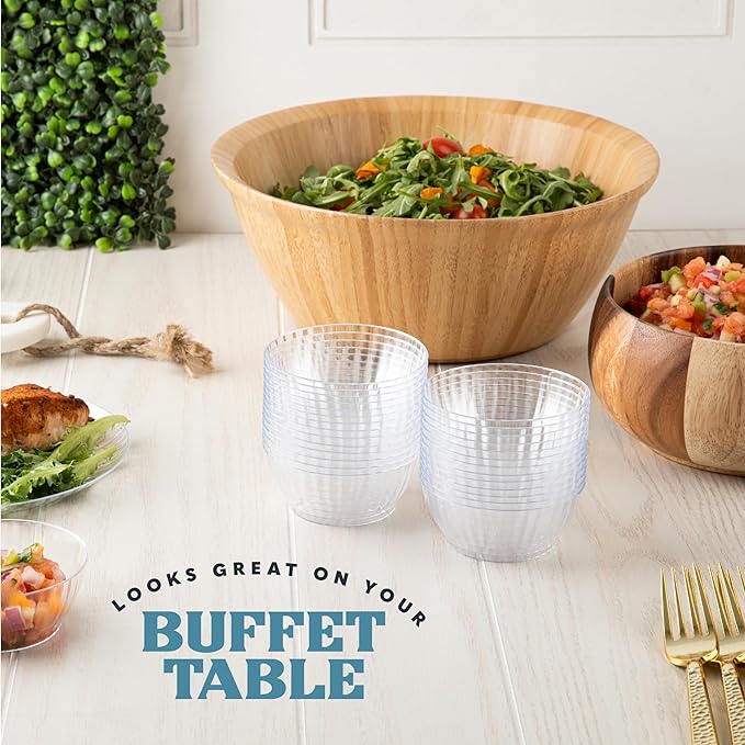 PLASTICPRO 200 Pack Small Plastic Bowls Crystal Like 6 oz Bowls Elegant Bulk - Image 2