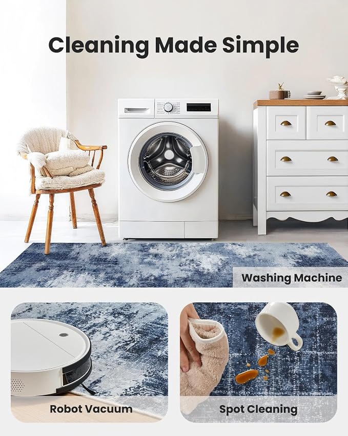 3x5 Area Rug for Bedroom, Modern Abstract Washable Rug - Image 5