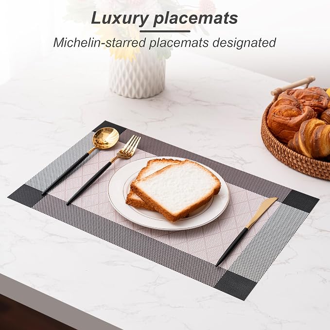 Placemats Set of 4 Washable Indoor | Outdoor Vinyl Place Mats - Image 5