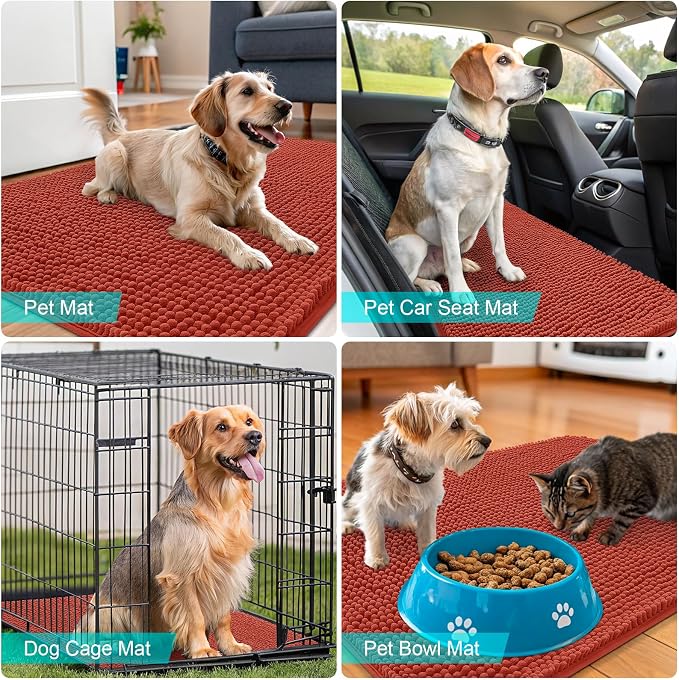 OLANLY Dog Door Mat for Muddy Paws 40x32, Absorbs Moisture and Dirt, Absorbent - Image 7