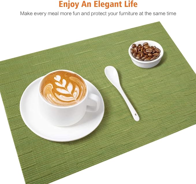 Placemats Set of 12, Vinyl PVC Heat Resistant Washable Placemats Set, Non Slip - Image 5