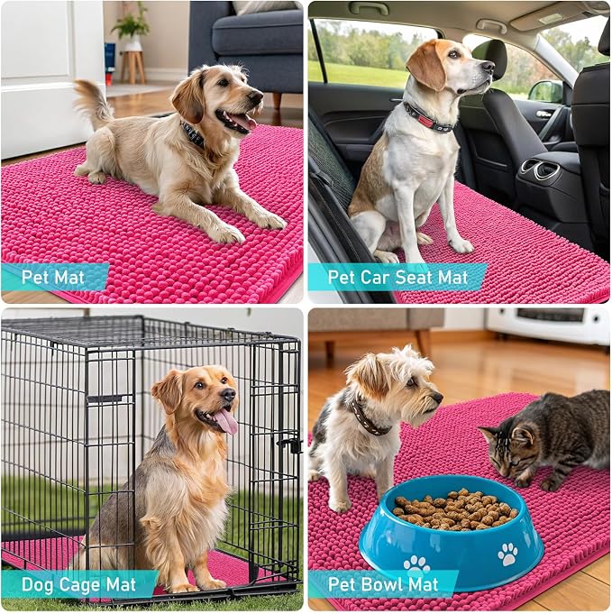 OLANLY Dog Door Mat for Muddy Paws 50x30, Absorbs Moisture and Dirt, Absorbent - Image 7