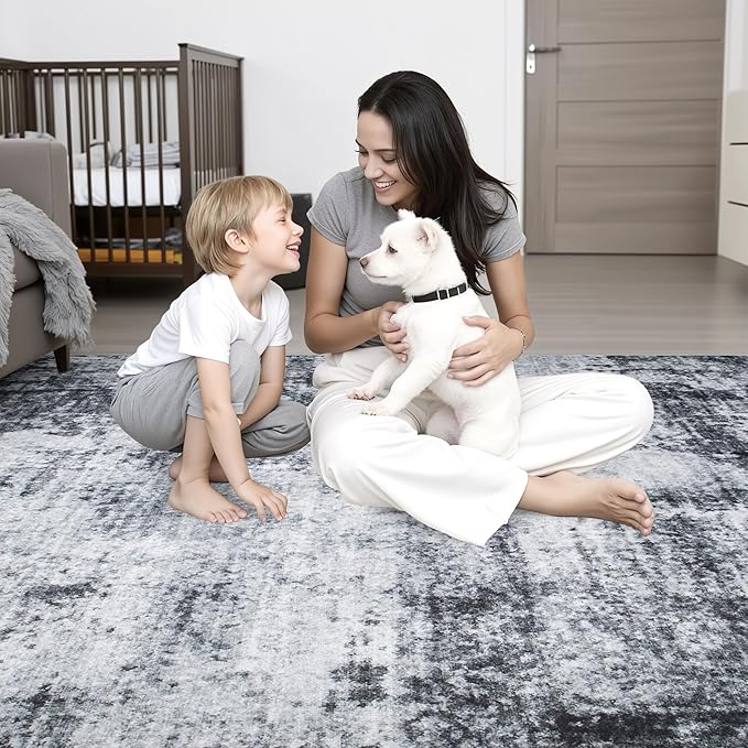 Washable Area Rug 2x3 Entryway Rug: Washable Modern Abstract Soft Thin Rug - Image 8