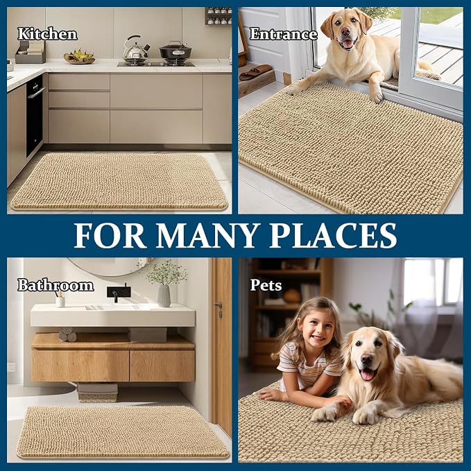 OLANLY Dog Door Mat for Muddy Paws 70x32, Absorbs Moisture and Dirt, Absorbent - Image 8