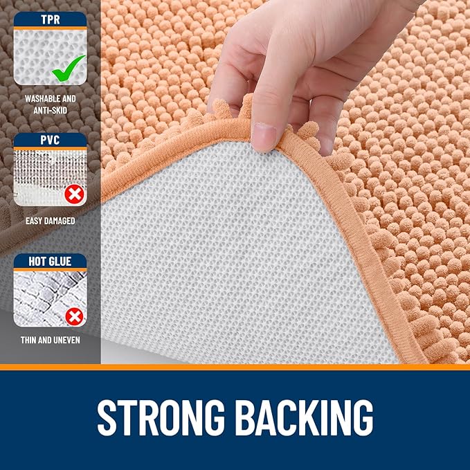 OLANLY Bathroom Runner Rugs 70x24, Extra Soft Absorbent Chenille Bath Rugs - Image 6