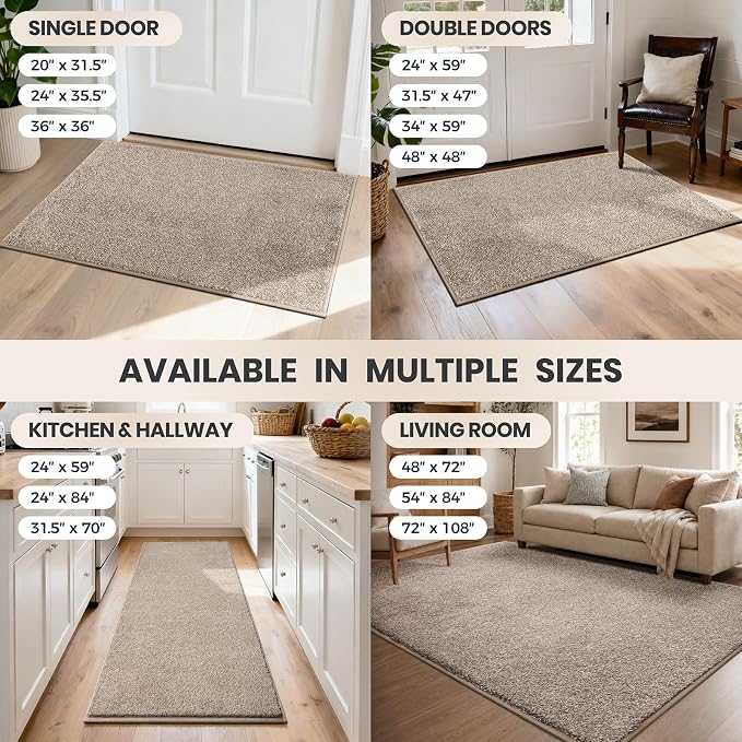 PURRUGS Dirt Trapping Door Mat 48" x 48", Non-Slip Machine Washable Entryway Rug - Image 9