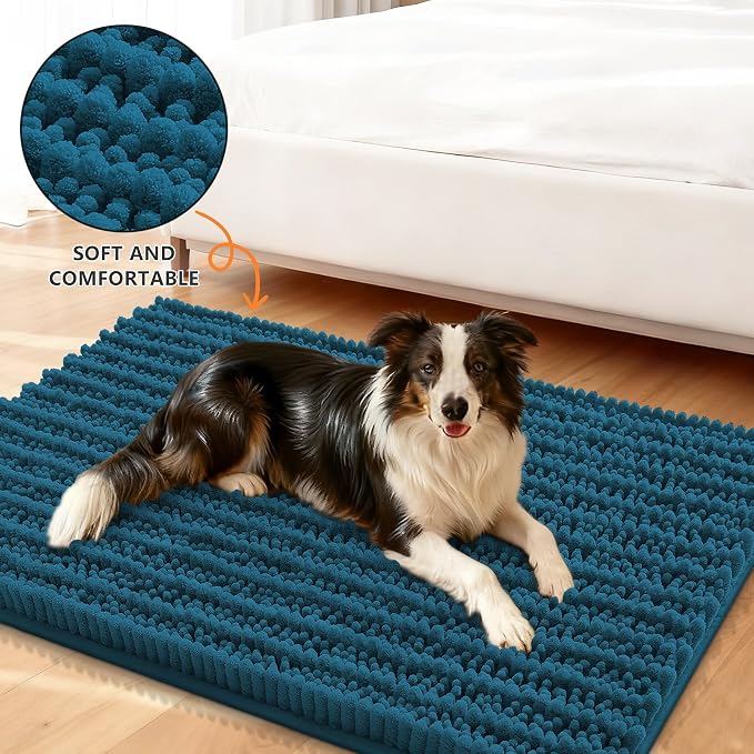 Smiry Dog Door Mat for Muddy Paws 36x24, Absorbent Dirt Trapper, Non-Slip - Image 2