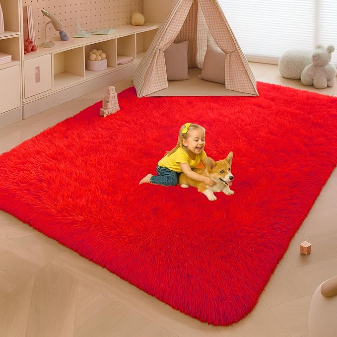 5x7 Plush Fluffy Area Rugs, Large Soft Carpet, Upgraded Non-Slip Rectangular Rug - Image 6