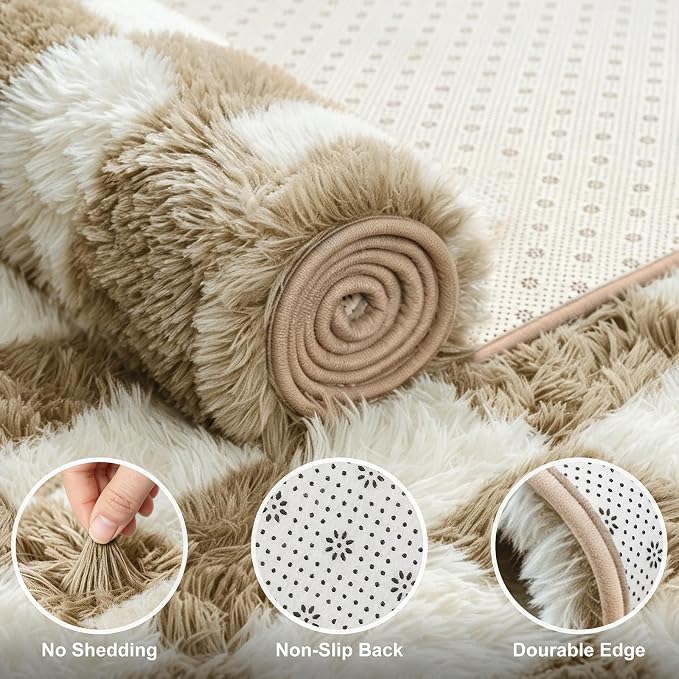 Shag Runner Rug for Bedroom Living Room 2x6 Upgrade Non-Slip Fluffy Soft - Image 4