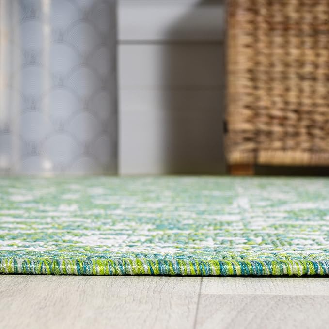 JONATHAN Y Boho Medallion Indoor Outdoor Area Rug 4X6 Cream/Green, Malta - Image 6