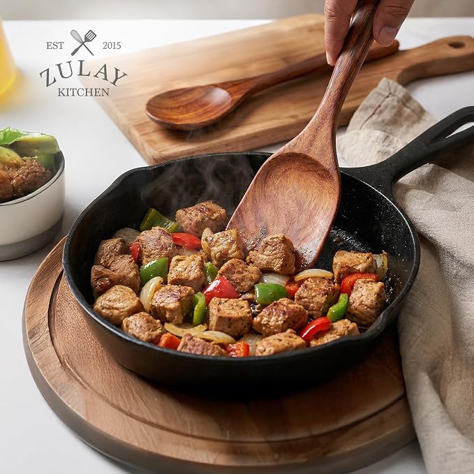 Zulay Kitchen 12-Piece Teak Wooden Utensils - Image 9