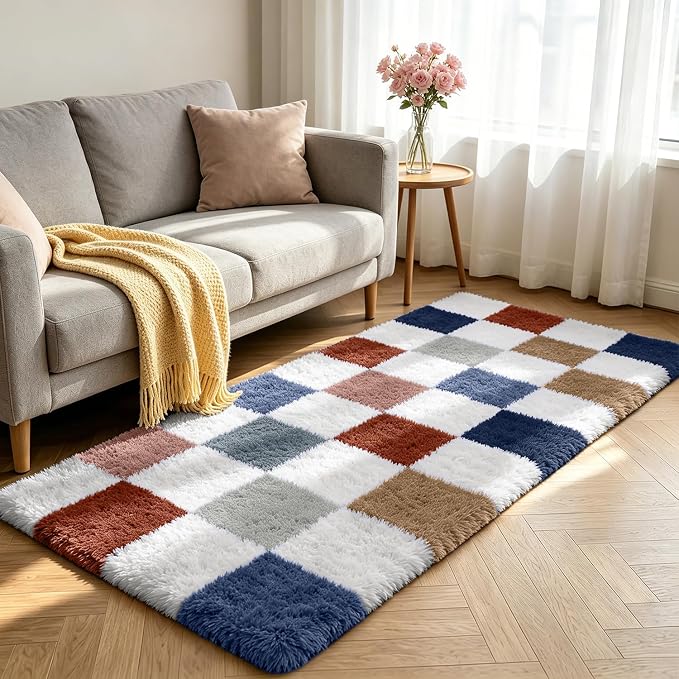 Shag Runner Rug for Bedroom Living Room 2x6 Upgrade Non-Slip Fluffy Soft - Image 2