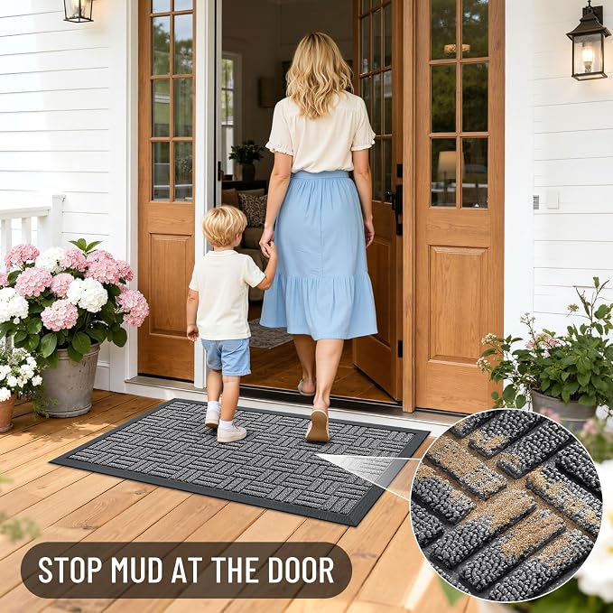 OLANLY Front Door Mat Outside Entrance 71x23, Heavy Duty Sturdy Natural Rubber - Image 7