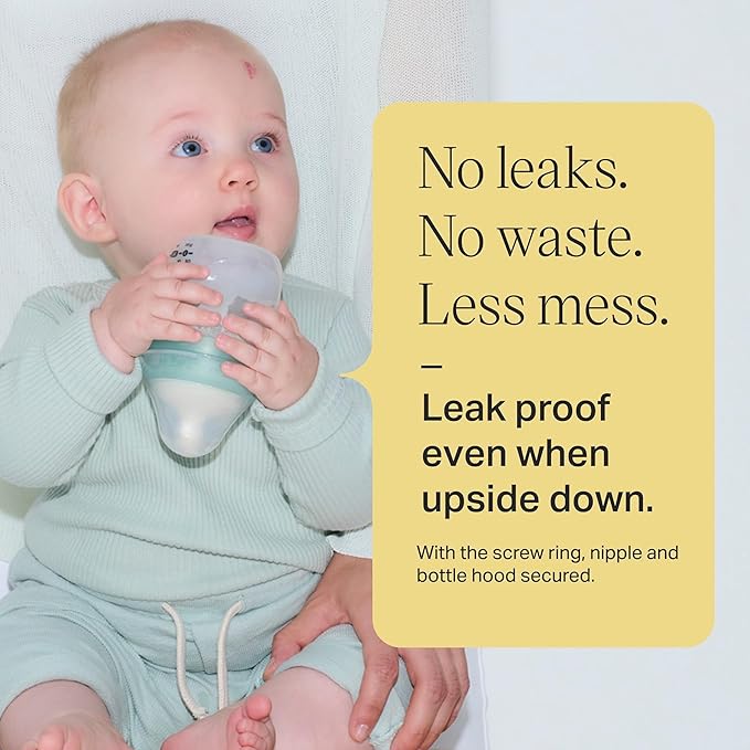 Tommee Tippee Advanced Anti-Colic 5 oz BPA Free Baby Bottles, Newborn 0+ Months, Slow Flow Breast-Like Nipple, Unique Design Keeps Air Away from Milk and Baby, Clear, Pack of 2