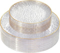 Rubtlamp 60Pcs Clear Plastic Plates, Heavy-duty Gold Plates, Hammered Party by Rubtlamp