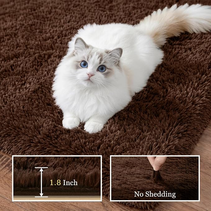 Fluffy 5x7 Area Rugs for Living Room Bedroom: Ultra Soft Shag Rug Non-Slip - Image 5