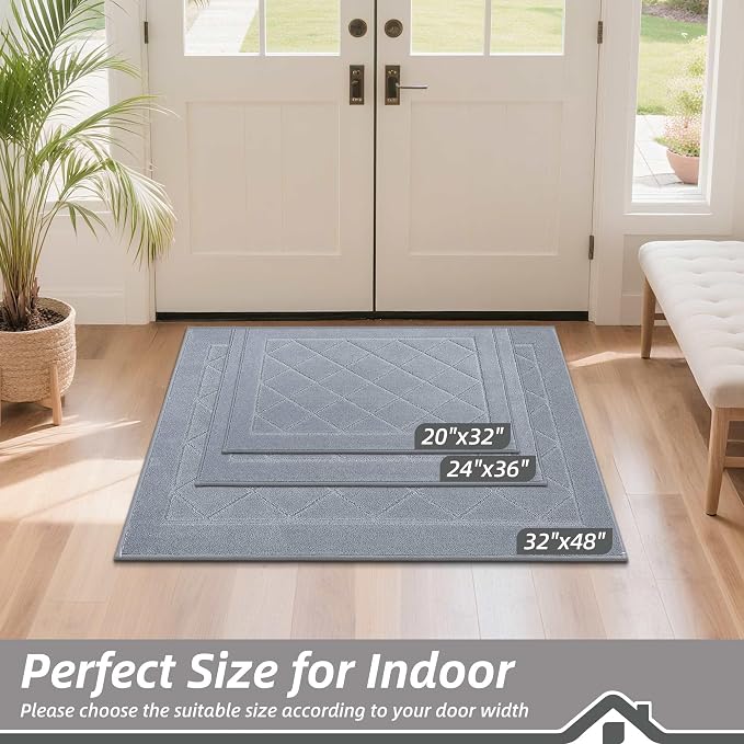 BEQHAUSE Dirt Trapper Door Mat 32" x 48", Doormat Non-Slip Entryway Rugs - Image 2
