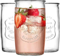 Glaver's Drinking Glasses Set of 4, Vintage Italian Style – Elegant 20 Oz Clear by Glavers