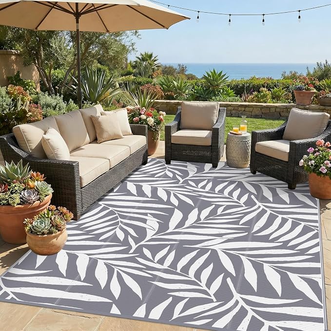 Smiry Outdoor Rug 6x9 ft, Waterproof Reversible Plastic Straw Rugs, Outdoor by Smiry