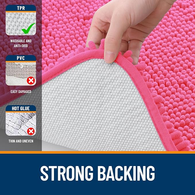 OLANLY Toilet Rugs U-Shaped 24x24, Extra Soft Absorbent Chenille Contour - Image 6