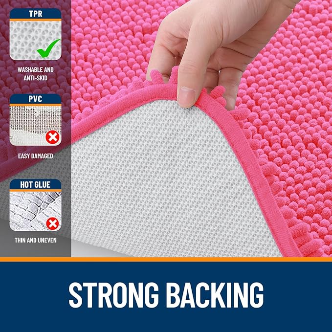 OLANLY Large Bathroom Rugs 40x24, Extra Soft Absorbent Chenille Bath Rugs - Image 6