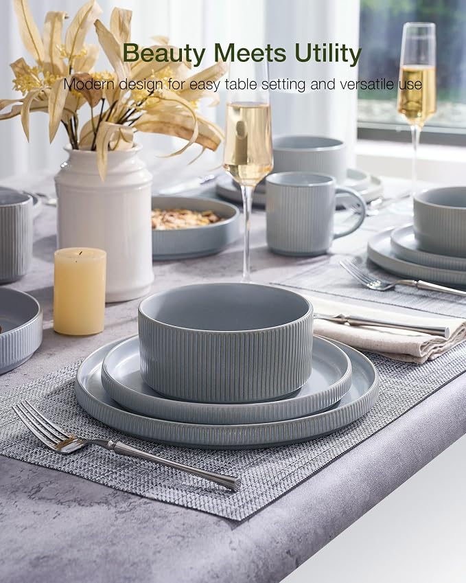 Famiware Star Ceramic Plates and Bowls Sets, Reactive Glaze Dishes - Image 2