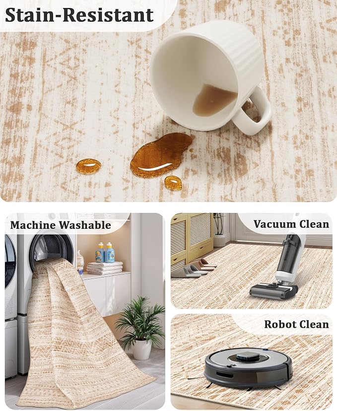 Miukiki 2x8 Runner Rug Moroccan Washable Kitchen Rug Non Slip Indoor Floor - Image 4