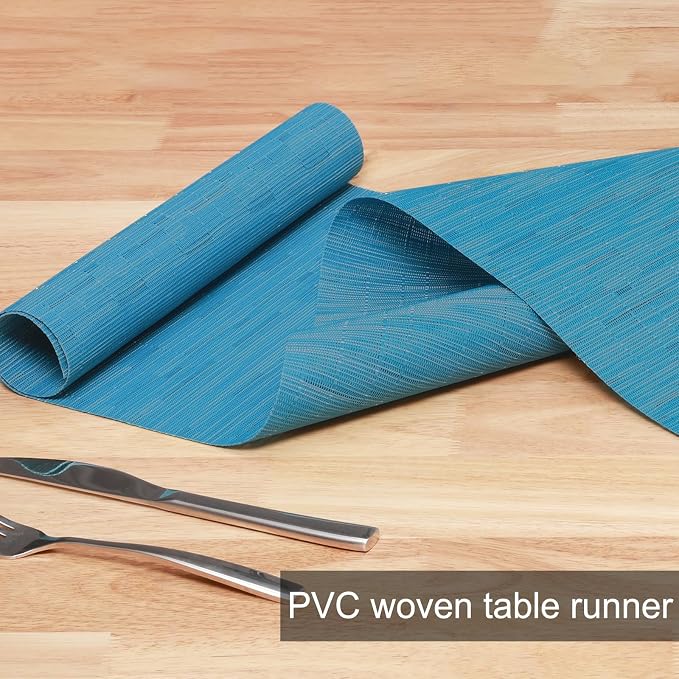Table Runner 72 Inches Long, Vinyl Woven Heatproof Table Runners | Washable - Image 2