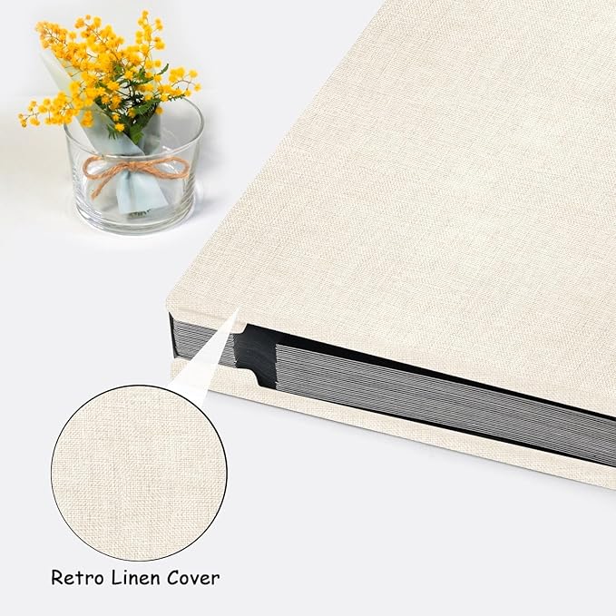 Zesthouse Photo Album Self Adhesive Pages, 60 Pages Magnetic Scrapbook Albums with Sticky Page,Photos Album Holds 8x10 & 5X7 & 4x6 & 6x8 & 3x5, Large Picture Book Ideal for Family,Wedding,Baby