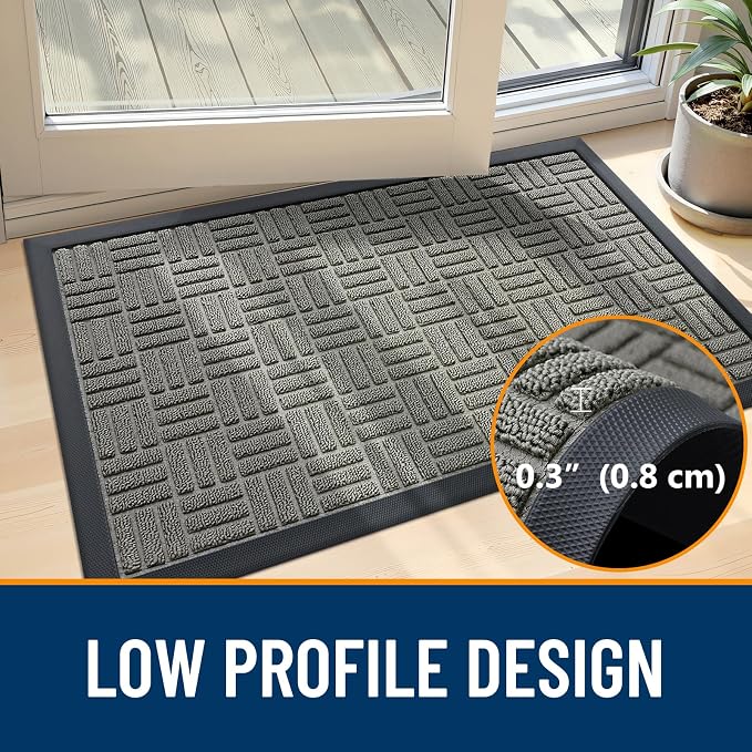 OLANLY Front Door Mat Outside Entrance 59x34, Heavy Duty Sturdy Natural Rubber - Image 5