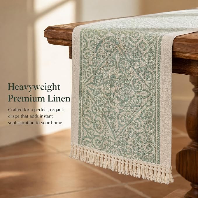 14x48 Damask Table Runner Waterproof French Vintage Dresser Scarf | Need to - Image 2