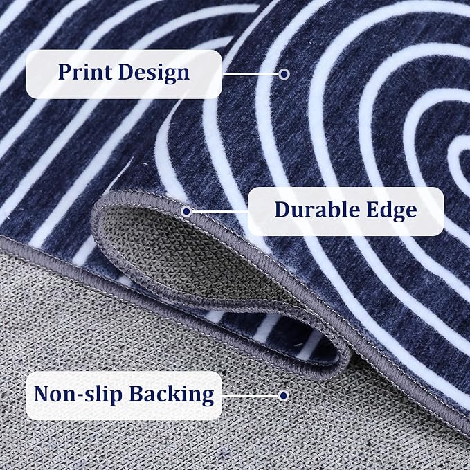 ROYHOME Modern Rug 2x6 Runners for Hallways, Abstract Kitchen Runner Rugs Non - Image 5