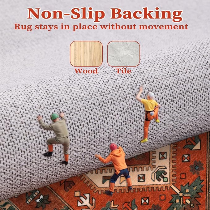 SERISSA 5x7 Boho Area Rug, Washable Non-Slip Rugs - Image 5