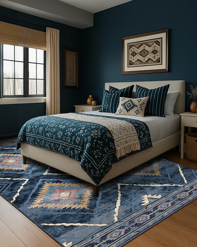 BESTSWEETIE Area Rug 9x12 Rug Machine Washable Non-Slip Low Pile Print Pattern - Image 7