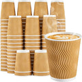SIUQ 150 Pack 8 oz Disposable Coffee Cups, Insulated Corrugated Paper Cups | by SIUQ