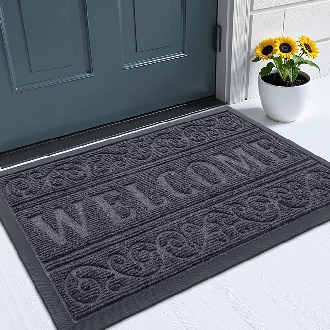 OLANLY Welcome Door Mat Indoor Outdoor Entrance, Heavy Duty Sturdy Front Door by OLANLY