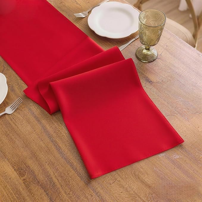 Red Table Runner, Waterproof Washable Runners 48 Inches Long | Reusable 12x48 - Image 3