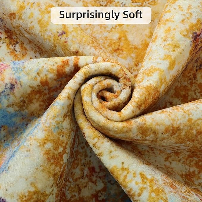 Kelarea Living Room Rug, 4x6 Modern Abstract Washable Rugs, Colorful Soft Non Slip Low Pile Carpet, Stain Resistant Rugs for Bedroom, Dining Room, Nursery, Home Office