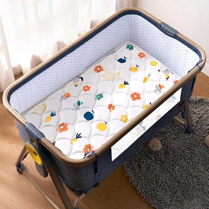 Baby Bassinet Mattress 32 x 18 inches- Firm Support and Comfort Premium Foam,Noiseless and Odorless,Hypoallergenic Small Crib Mattress, Fits Moses Basket, Dual Sided with Soft Breathable Fabric