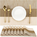 Placemats Set of 8, Vinyl Woven Heat-Resistant Place Mats | Washable Wipeable by Chitomars