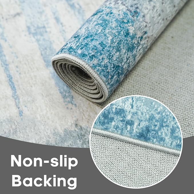 Abstract Rug Runners 2x8 Washable: Modern Rugs Non Slip - Image 8