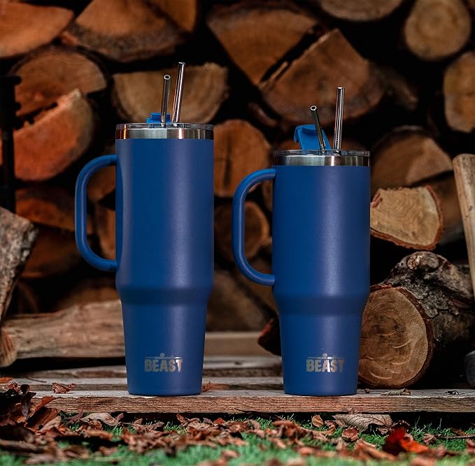 Beast 42 oz Tumbler with Handle Stainless Steel Vacuum Insulated Coffee Ice Cup - Image 2