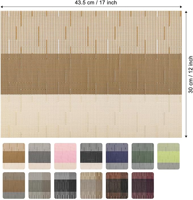 Placemats Set of 4, Vinyl Woven Heat-Resistant Place Mats | Washable Wipeable - Image 8