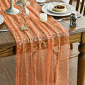 Artoid Mode 10PCS Orange Gold Gauze Table Runner 120 Inch 10FT, Glitter by ArtoidMode