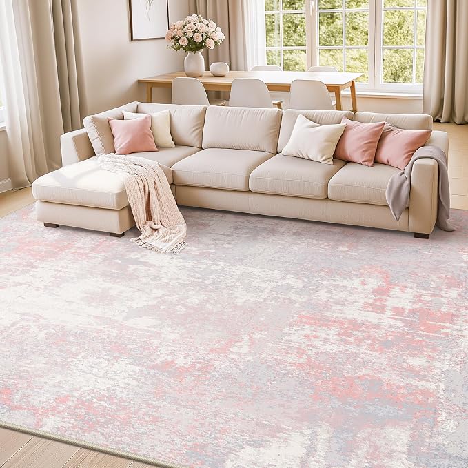 RELEANY Washable Area Rugs 8'x10' Non-Slip Modern Abstract Soft - Image 7