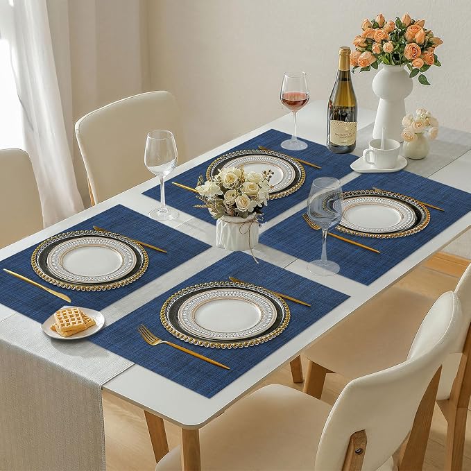 Vinyl Placemats Set of 6, PVC Woven Washable Non-Slip Table Mats, Heat - Image 7